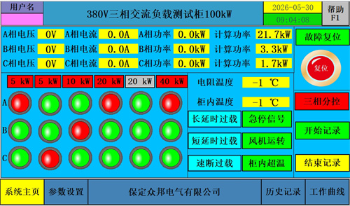 Z380V80-200kW交流三相分相可调负载柜说明书